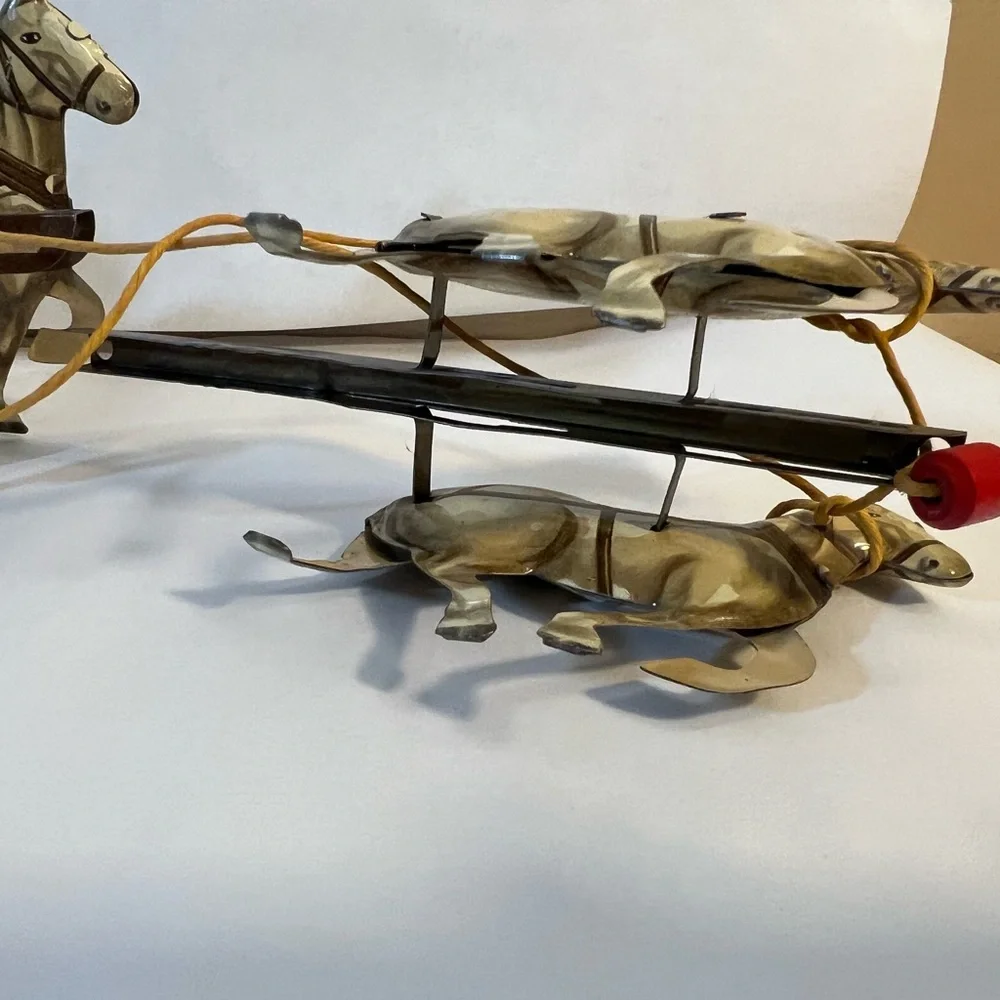 Vintage tin toy Northwestern Stage coach with horses , box and brochure. - Picture 6 of 14